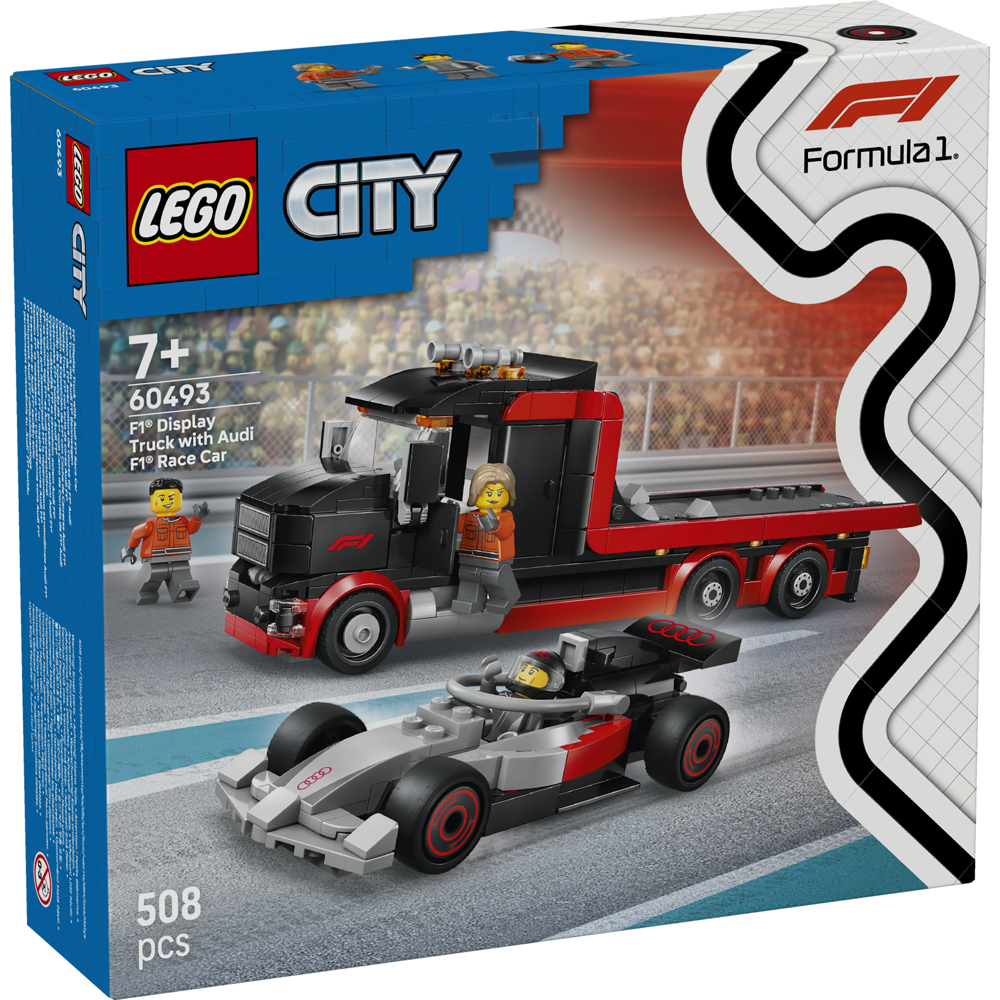Lego City F1 Flatbed Truck with Audi Car